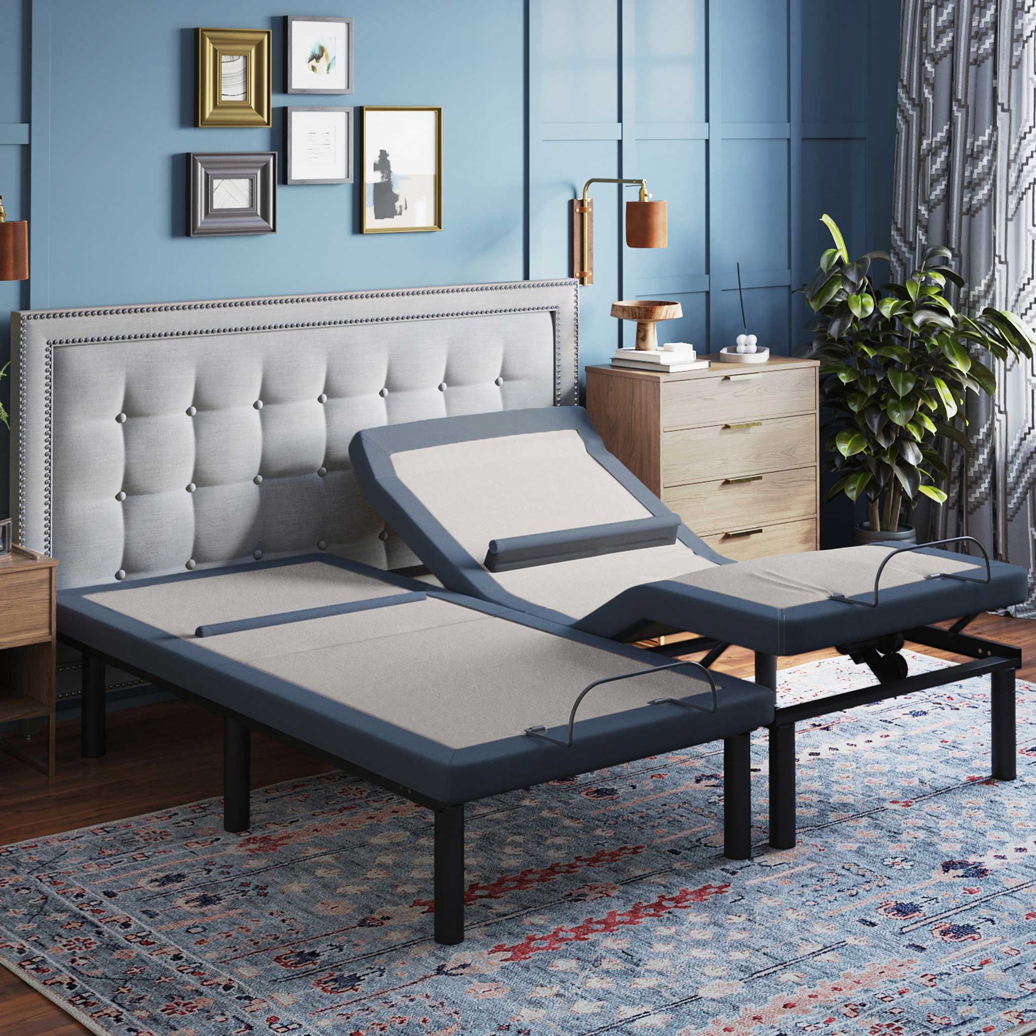 Adjustable bed frame twin deals to king